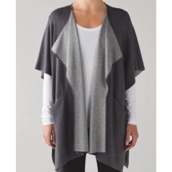 LULULEMON- After Asana Wrap Convertible Scarf Shawl Cardigan Cashmere Bamboo - Picture 1 of 10